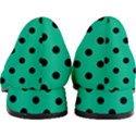 Large Black Polka Dots On Caribbean Green - Women s Block Heels  View4