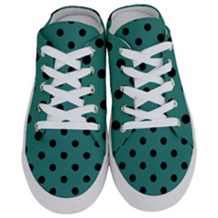 Large Black Polka Dots On Celadon Green - Half Slippers by FashionLane