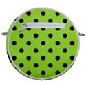 Large Black Polka Dots On Chartreuse Green - Crossbody Circle Bag View2