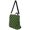 Large Black Polka Dots On Crocodile Green - Crossbody Backpack View1