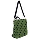 Large Black Polka Dots On Crocodile Green - Crossbody Backpack View2