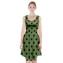 Large Black Polka Dots On Crocodile Green - Racerback Midi Dress by FashionLane