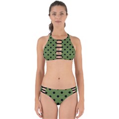 Large Black Polka Dots On Crocodile Green - Perfectly Cut Out Bikini Set by FashionLane