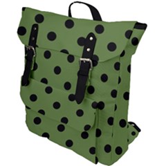 Large Black Polka Dots On Crocodile Green - Buckle Up Backpack by FashionLane