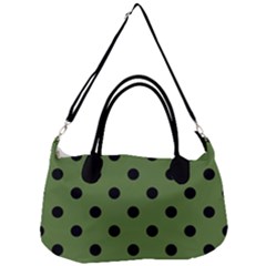 Large Black Polka Dots On Crocodile Green - Removal Strap Handbag by FashionLane