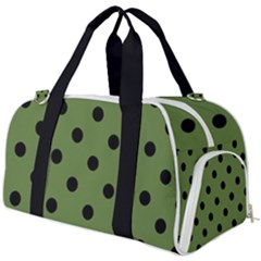 Large Black Polka Dots On Crocodile Green - Burner Gym Duffel Bag by FashionLane