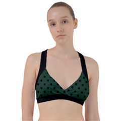 Large Black Polka Dots On Eden Green - Sweetheart Sports Bra by FashionLane