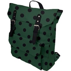 Large Black Polka Dots On Eden Green - Buckle Up Backpack by FashionLane