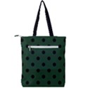 Large Black Polka Dots On Eden Green - Double Zip Up Tote Bag View2