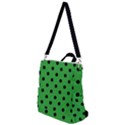 Large Black Polka Dots On Just Green - Crossbody Backpack View1