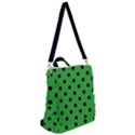 Large Black Polka Dots On Just Green - Crossbody Backpack View2