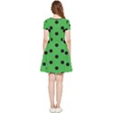 Large Black Polka Dots On Just Green - Inside Out Cap Sleeve Dress View2