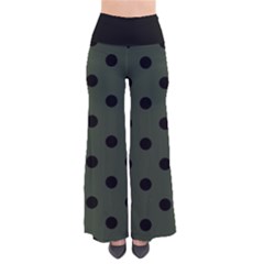 Large Black Polka Dots On Kombu Green - So Vintage Palazzo Pants by FashionLane