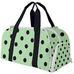 Large Black Polka Dots On Pale Green - Burner Gym Duffel Bag by FashionLane