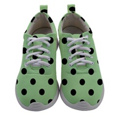 Large Black Polka Dots On Pale Green - Athletic Shoes by FashionLane