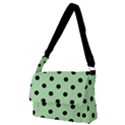 Large Black Polka Dots On Pale Green - Full Print Messenger Bag (M) View1