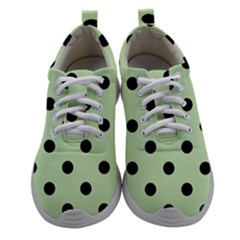 Large Black Polka Dots On Tea Green - Athletic Shoes by FashionLane