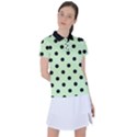 Large Black Polka Dots On Tea Green - Women s Polo Tee View1