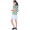 Large Black Polka Dots On Tea Green - Women s Polo Tee View2