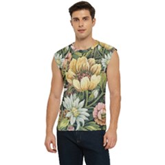 Comfy Floral Couch Pattern Men s Raglan Cap Sleeve Tee