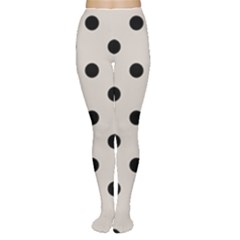 Large Black Polka Dots On Abalone Grey - Tights by FashionLane