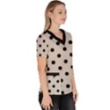 Large Black Polka Dots On Abalone Grey - Women s V-Neck Scrub Top View3