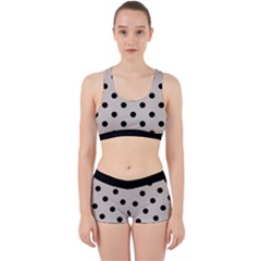 Large Black Polka Dots On Abalone Grey - Work It Out Gym Set