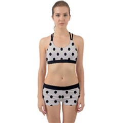 Large Black Polka Dots On Abalone Grey - Back Web Gym Set by FashionLane