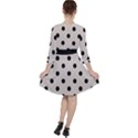 Large Black Polka Dots On Abalone Grey - Ruffle Dress View2