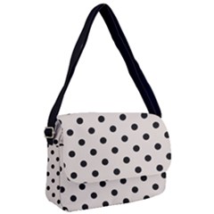 Large Black Polka Dots On Abalone Grey - Courier Bag by FashionLane