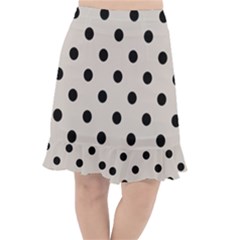 Large Black Polka Dots On Abalone Grey - Fishtail Chiffon Skirt by FashionLane