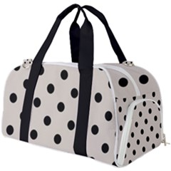 Large Black Polka Dots On Abalone Grey - Burner Gym Duffel Bag by FashionLane