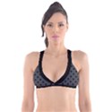 Large Black Polka Dots On Anchor Grey - Plunge Bikini Top View1