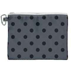 Large Black Polka Dots On Anchor Grey - Canvas Cosmetic Bag (xxl) by FashionLane