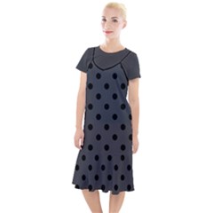 Large Black Polka Dots On Anchor Grey - Camis Fishtail Dress