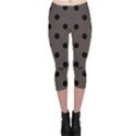 Large Black Polka Dots On Ash Grey - Capri Leggings  View1