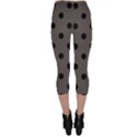 Large Black Polka Dots On Ash Grey - Capri Leggings  View2