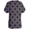 Large Black Polka Dots On Ash Grey - Women s Oversized Tee View2