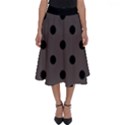 Large Black Polka Dots On Ash Grey - Perfect Length Midi Skirt View1