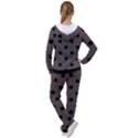 Large Black Polka Dots On Ash Grey - Women s Tracksuit View2