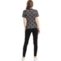 Large Black Polka Dots On Ash Grey - Women s Short Sleeve Rash Guard View2