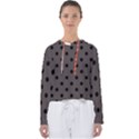 Large Black Polka Dots On Ash Grey - Women s Slouchy Sweat View1