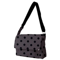 Large Black Polka Dots On Ash Grey - Full Print Messenger Bag (m) by FashionLane