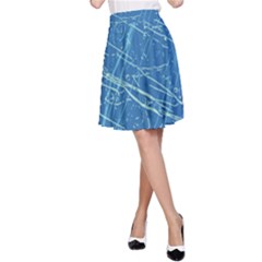 French Blue, Blue Atoll & Beach Glass A-line Skirt