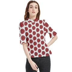 Fiery Red #5 Frill Neck Blouse