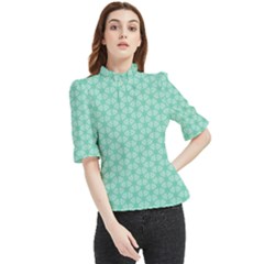 Biscay Green #4 Frill Neck Blouse