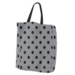 Large Black Polka Dots On Battleship Grey - Giant Grocery Tote by FashionLane