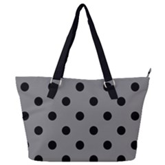 Large Black Polka Dots On Battleship Grey - Full Print Shoulder Bag by FashionLane