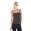 Large Black Polka Dots On Beluga Grey - Spaghetti Strap Top View2