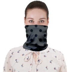 Large Black Polka Dots On Beluga Grey - Face Covering Bandana (adult)